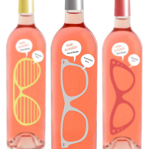 Pink Glasses Wine Bottles
