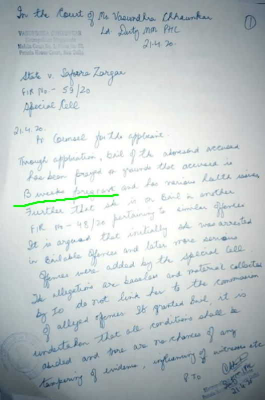 Safoora Zargar’s MEDICAL REPORT