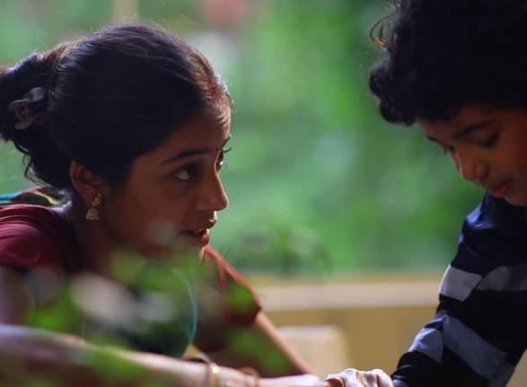T J Bhanu in a still from the film Vaazhl in 2021